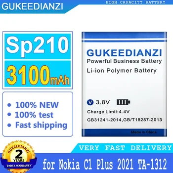GUKEEDIANZI Батерия Sp210 за Nokia C1 Plus, C1Plus 2021 TA-1312, Big Power Battery, 3100mAh
