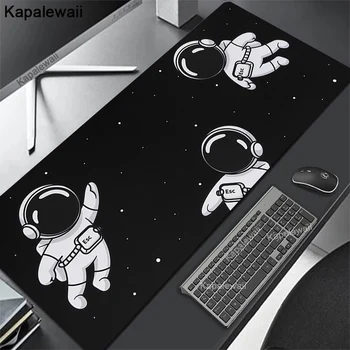 Astronauta Space Mouse Pad Black And White Desk Mat Playmat Anime Gaming Keyboard Mousepad Gamer XXL 100x50cm Mouse Mats Pc Rug