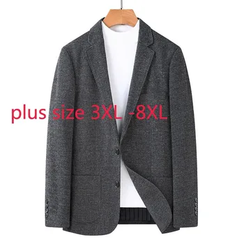 Ново пристигане мода Suepr голям случаен костюм палто еднореден есенни и зимни блейзъри мъже плюс размер XL2XL3XL4XL5XL6XL7XL8XL