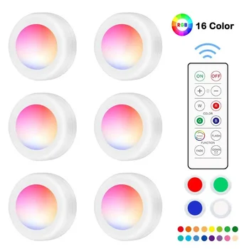 16 Цвят под шкафа Светлинен сензор за докосване Затъмняване на нощна светлина Захранвана с батерии RGB безжична стенна лампа за кухненски килер декор