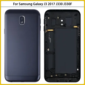 Нов J330 пълен корпус случай за Galaxy J3 2017 J330 J330F батерия капак задна врата задния капак бутон ключ подмяна