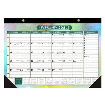 Месечен календар за 2024 г. януари декември 2024 г. Прост календар 12-месечен календар за домашно училище Класна стая Цветен календар за работа