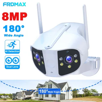 8MP 4K камера за сигурност на открито 180° широкоъгълни Wifi камери за наблюдение 6MP панорамна камера за видеонаблюдение Интелигентна защита на дома