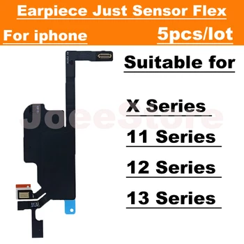 5pcs слушалка просто сензор Flex кабел за iPhone X XS XR 11 12 13 Pro Max Mini Proximity Light Flex без части за ремонт на високоговорители