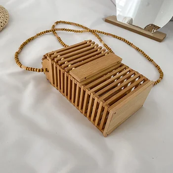 Дамска бамбукова плетена чанта 2022 Тенденция Луксозна дизайнерска чанта Ръчно тъкана модна чанта Минималистична чанта Рамо Messenger плажна чанта