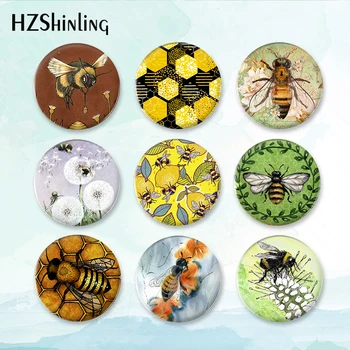 2023 Нов мед пчела значка брошка сладък насекоми бутон ПИН раница декорация щифтове кръгли бижута жени подарък