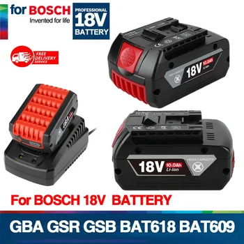 NEW 18V 10Ah акумулаторна литиево-йонна батерия за Bosch 18V електроинструмент Backup 10000mah преносима подмяна BAT609 индикаторна светлина