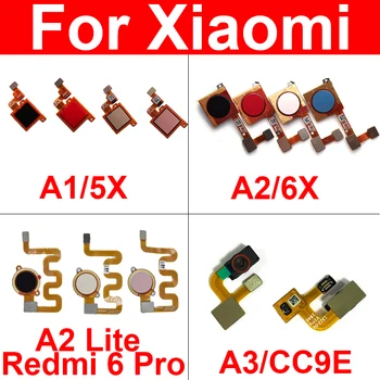 Home бутон сензор за пръстови отпечатъци Flex кабел за Xiaomi Mi A1 5X A2 6X A3 CC9E Lite Realme 6 Pro Menu Връщане сензор за докосване Flex