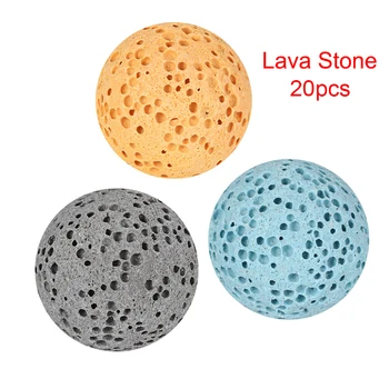 20pcs/lot Mix Colors Ароматерапевтична топка 14mm естествен камък етерично масло дифузьор парфюм топки за ангел топка огърлица VA-323 * 20