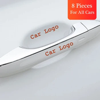 8pcs универсална кола дръжка врата купа защитен филм против надраскване автомобил стикер за Nissan лого кола врата тялото защита
