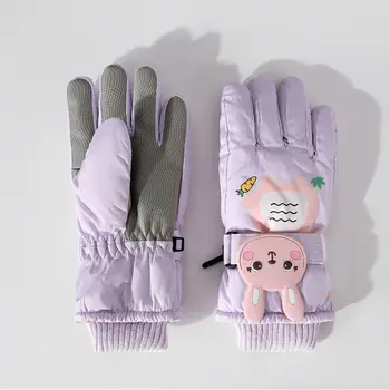Ветроупорни детски ски ръкавици Водоустойчив сняг сноуборд Детски ръкавици за колоездене Дебели топли зимни ръкавици с дълъг ръкав