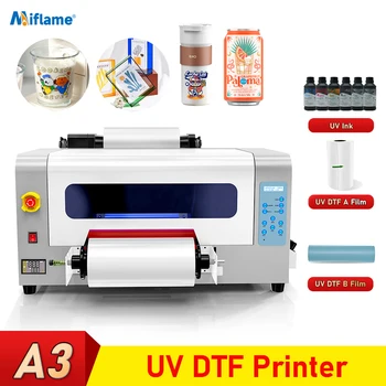 2 в 1 UV DTF принтер Dual XP600 печатаща глава UV DTF печатна машина ламиниране лак стикер принтер водоустойчив прахоустойчив