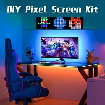 LED снаждане пиксел екран дисплей музика синхронизиране околна нощна светлина DIY текст модел APP контрол за игрална зала TV стена