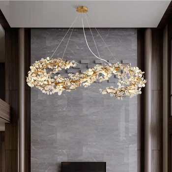 S-образни клонове модерен кристален полилей хол кристален ресторант LED осветление луксозен хотел декоративна лампа