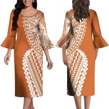Разрошен маншет Нов дизайн Дълга пола Банкетна рокля Полинезийски случаен темперамент Персонализирана дамска рокля Модел Print 2023
