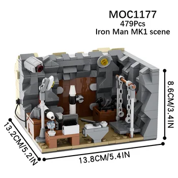 Disney Строителни блокове Желязо MK1 Човекът в пещерата 479 бр. Екшън фигури тухли образователни DIY играчки подаръци за деца
