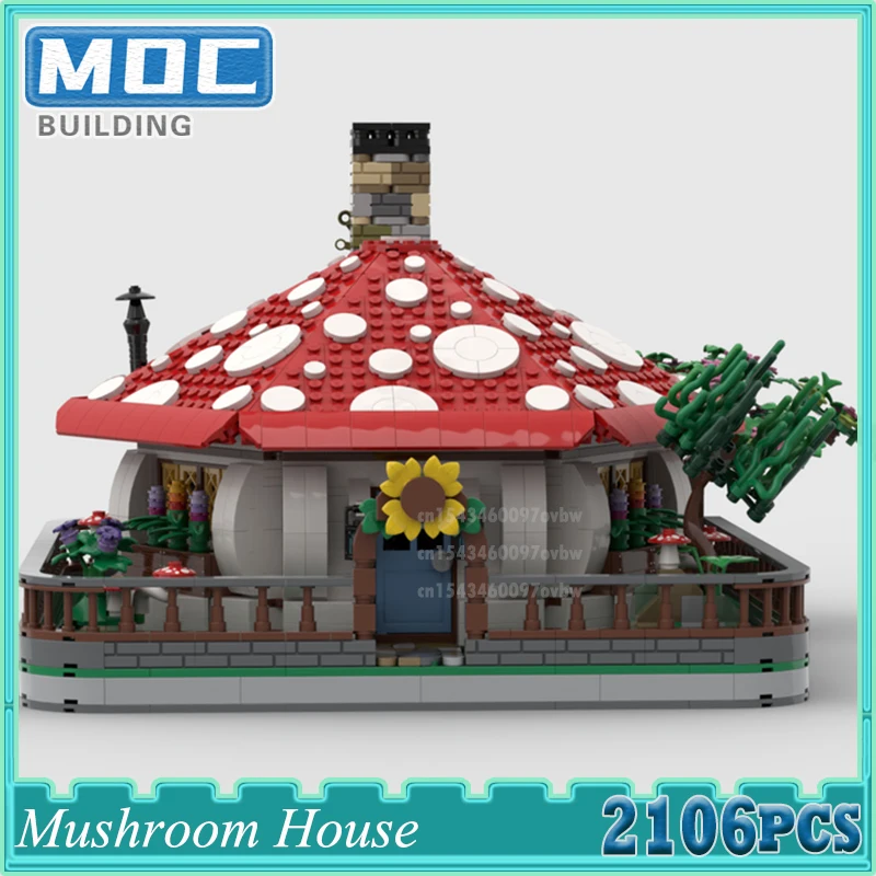 Fairy Fale Story Seris Mushroom House MOC Building Blocks Halloween DIY Ornament Model Creative Collection Idea Toys Giftss