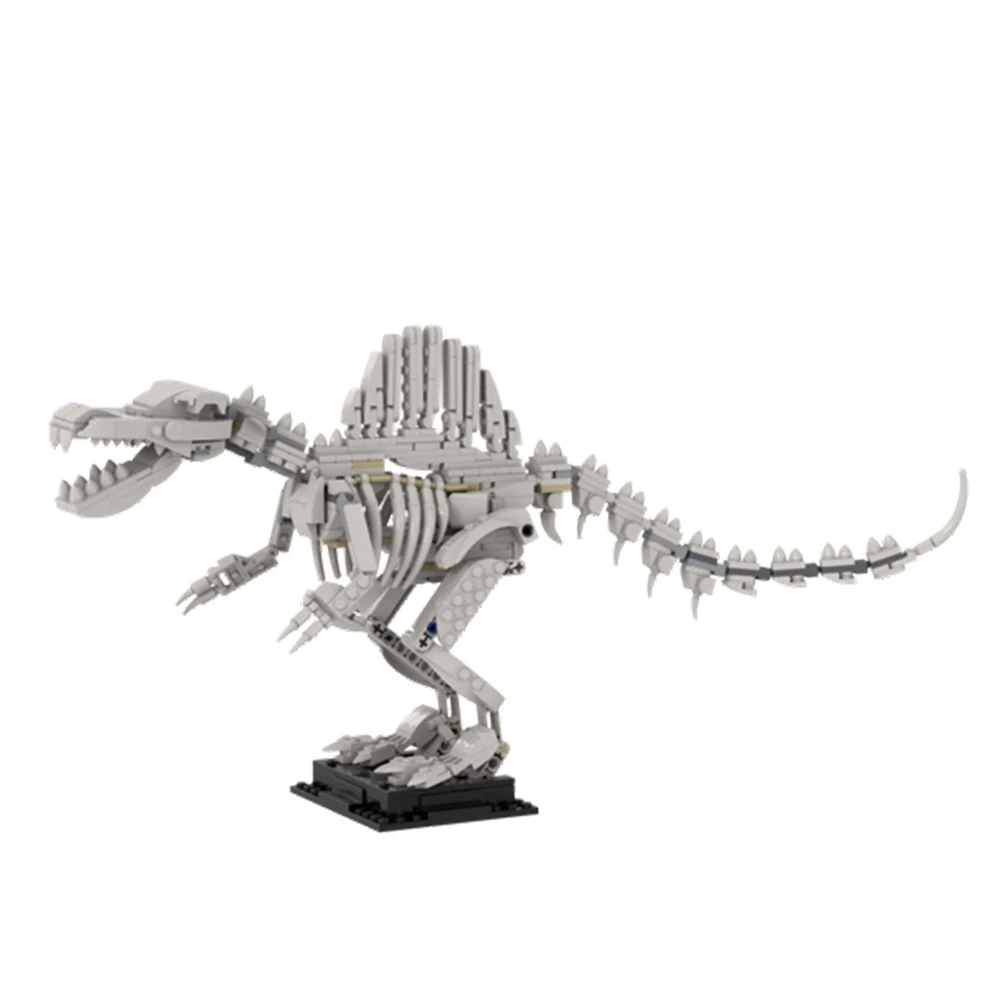 Gobricks MOC Скелет на динозавър Spinosaurus Building Block Set Dinosaur Fossil Skeleton Education Тухлени играчки за деца подарък