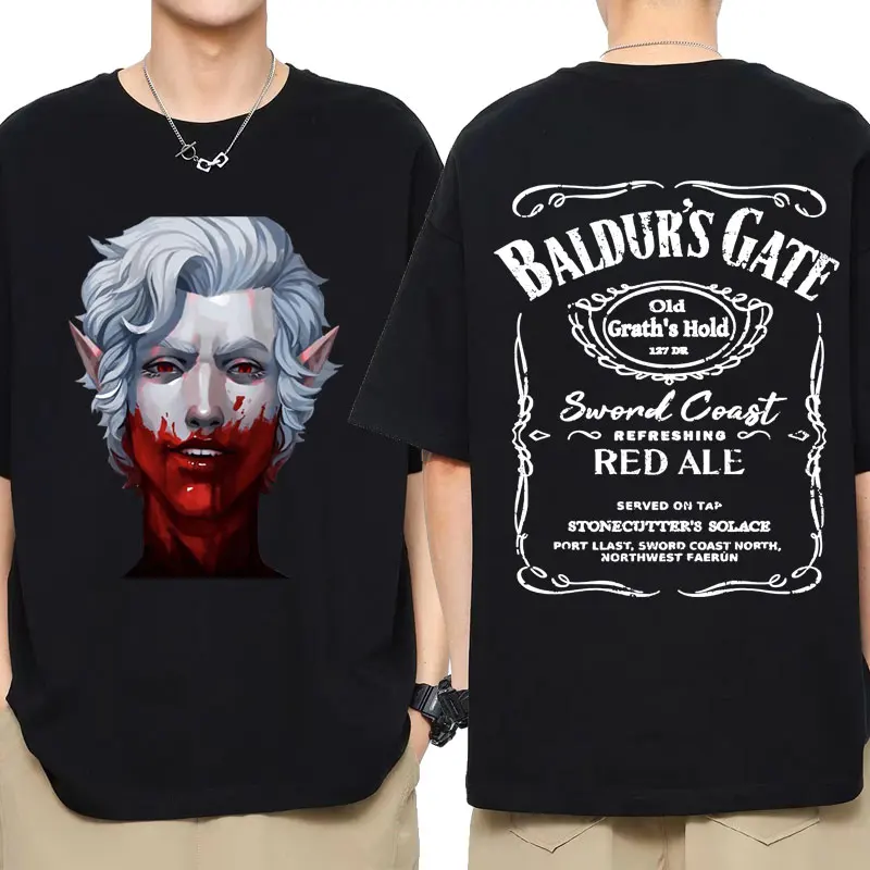 Limited Astarion Game - Baldur's Gate Graphic Tee Shirt Мъжка хип-хоп готика Y2K тениска Мода Извънгабаритни тениски с къс ръкав
