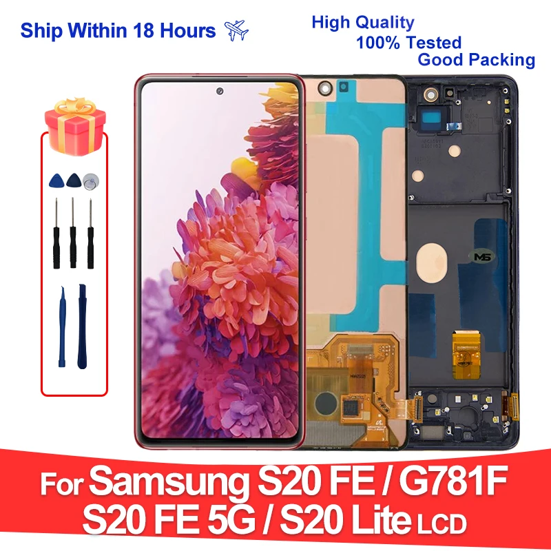 OLED G781U За Samsung Galaxy S20 FE 5G LCD дисплей Touch събрание резервни части за Samsung S20 Lite LCD SM-G781B LCD