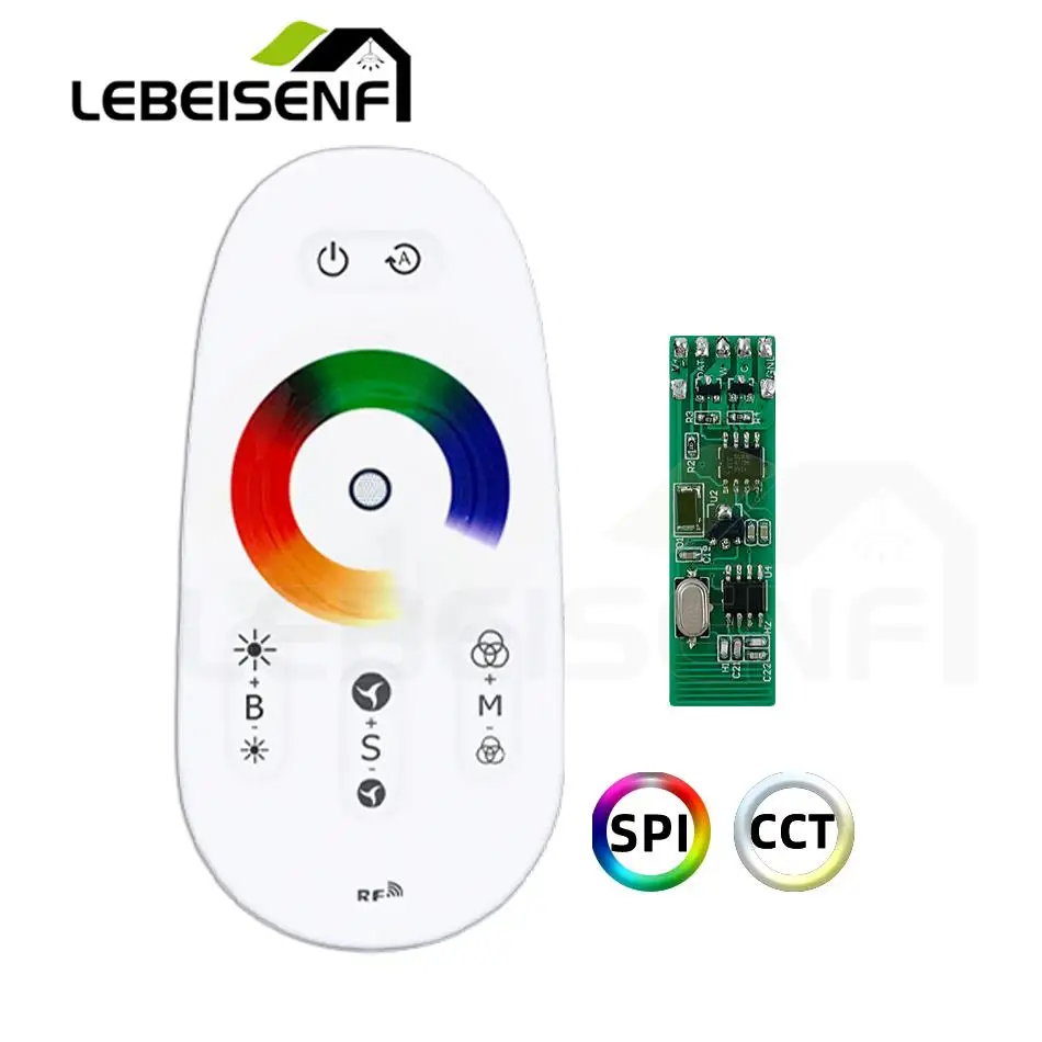 RGB IC & CCT LED контролер DC5-24V 6A магически цвят RGBWC SPI PWM лампа димер с RF сензорно дистанционно управление за цветни ленти