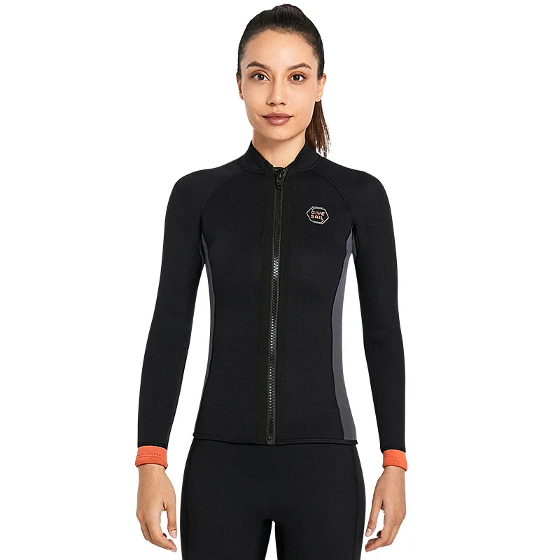 Wetsuit Top, Дамско неопреново яке с дълъг ръкав, неопрен 3мм Неопренови костюми за плуване Гмуркане Сърф и гребане