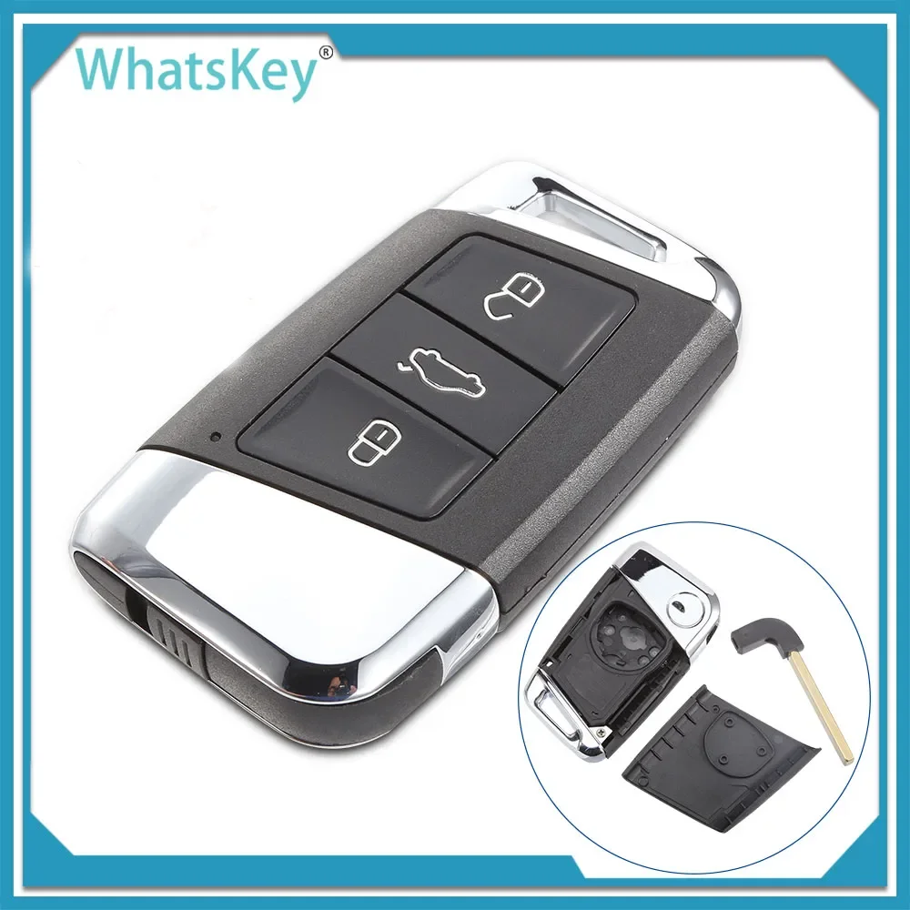 WhatsKey 3 бутон без ключ Smart Remote Car Key Shell Калъф за Volkswagen Passat B8 VW Magotan B8 Skoda A7 Вариант 2016-2019