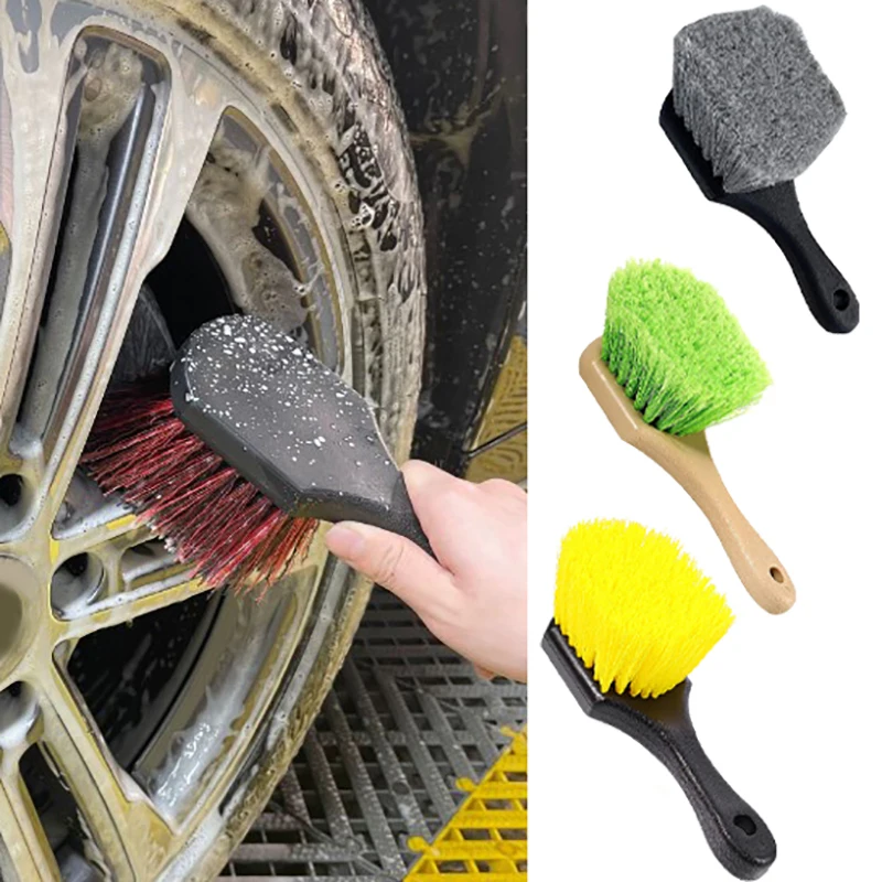 Wheel & Tire Brush For Car Rim And All Exterior Surface Soft Bristle Car Wash Brush Почиства гумите & освобождава мръсотия и пътни замърсявания