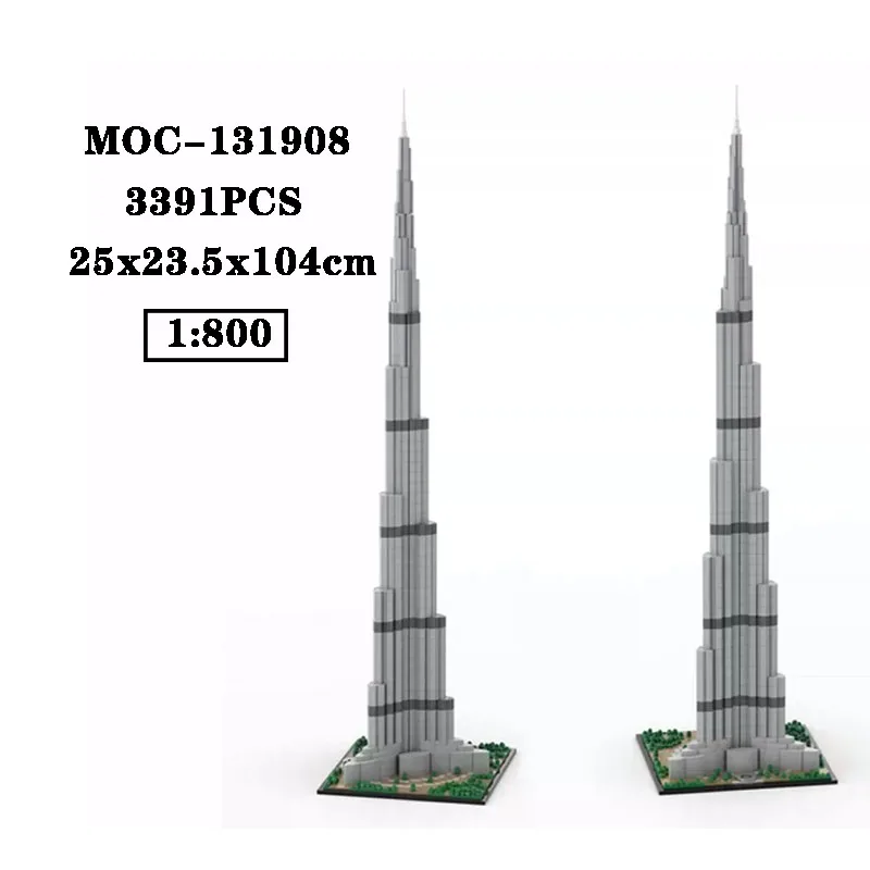 Градивен блок MOC-131908 небостъргач 1:800 висока трудност снаждане градивен блок 3391PCS подарък за играчки за възрастни и деца