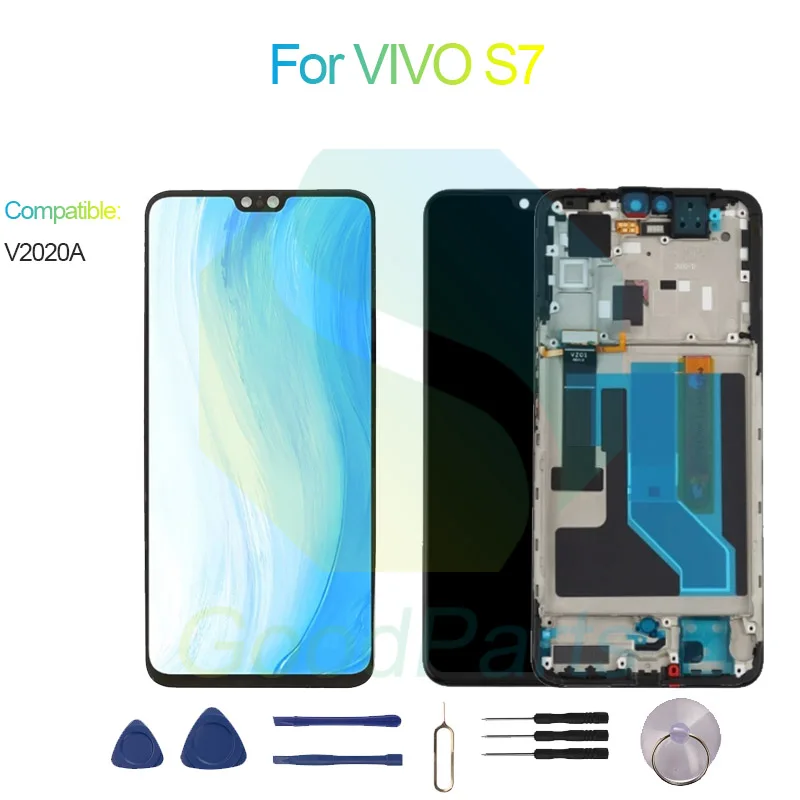 За VIVO S7 екран дисплей замяна 2400 * 1080 V2020A за VIVO S7 LCD сензорен дигитайзер