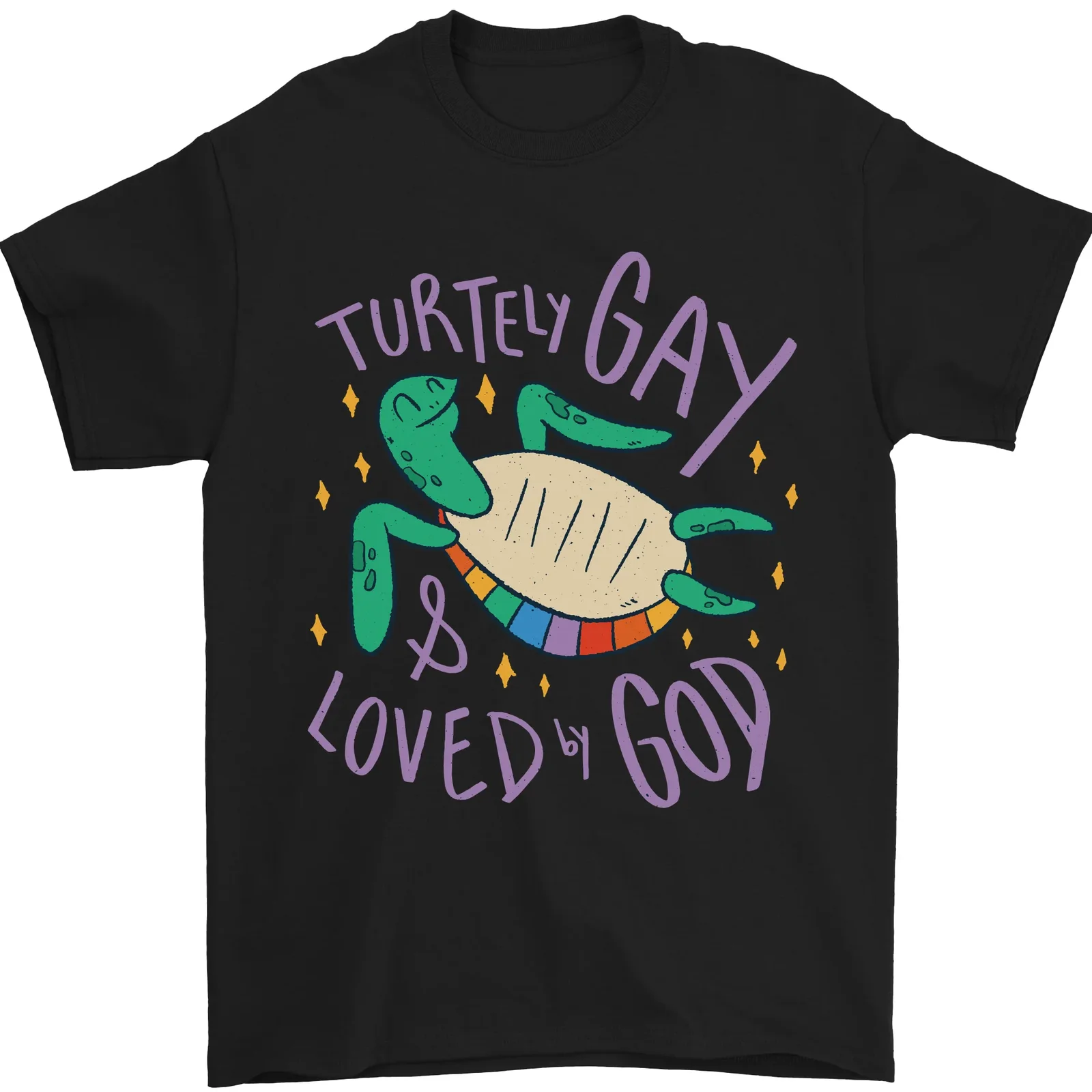 ЛГБТ костенурка обичаше да бог гей гордост 100% памучна тениска