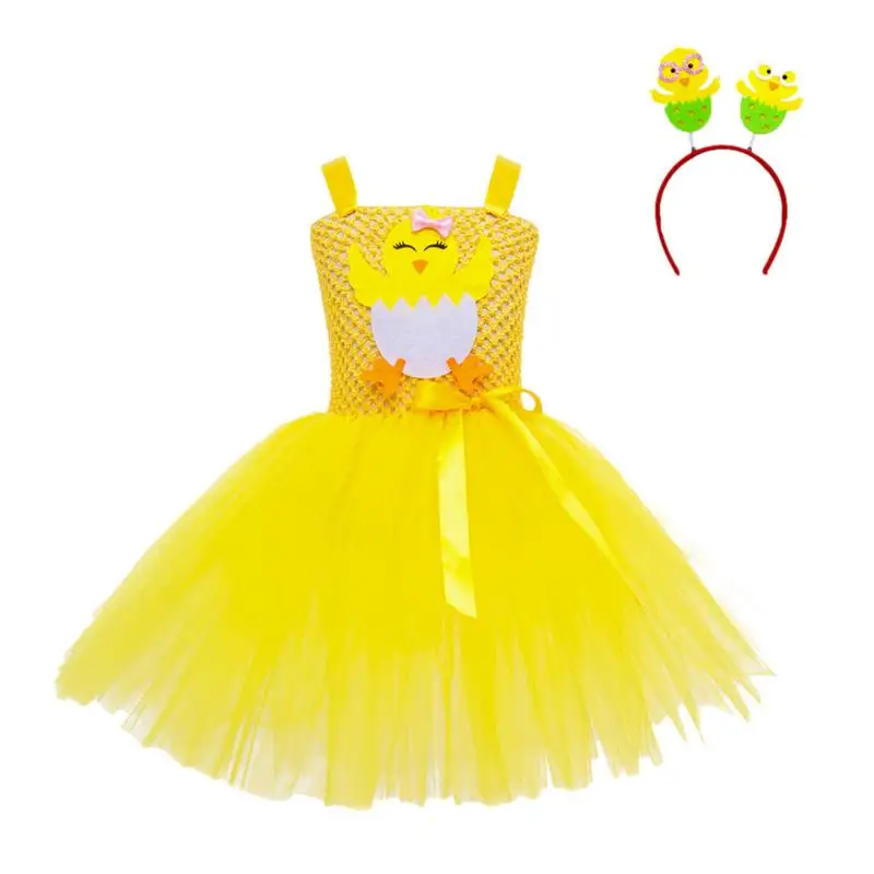 Мацка костюм за момичета жълт пластове тюл празнична рокля с мацка лента за глава парти абитуриентски костюм и подаръци за рожден ден