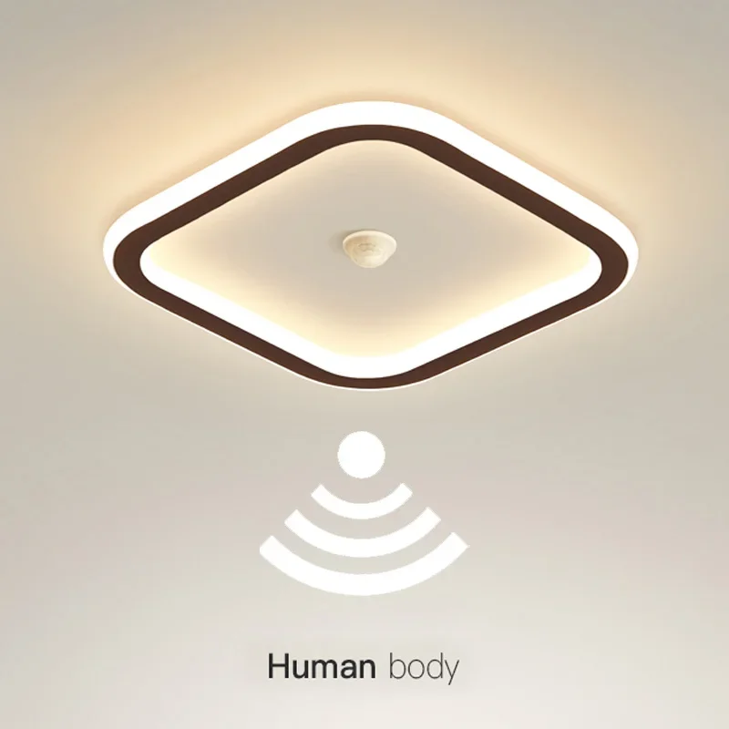 Модерна LED таванна светлина Индукционна лампа за човешко тяло за хол входно антре коридор сензор лампа вътрешно осветително тяло