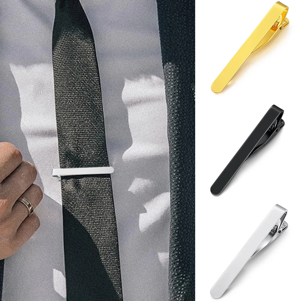 Нов метален сребърен цвят вратовръзка клип за мъже сватба вратовръзка закопчалка клип джентълмен връзки бар проста вратовръзка щифт за мъжки аксесоари
