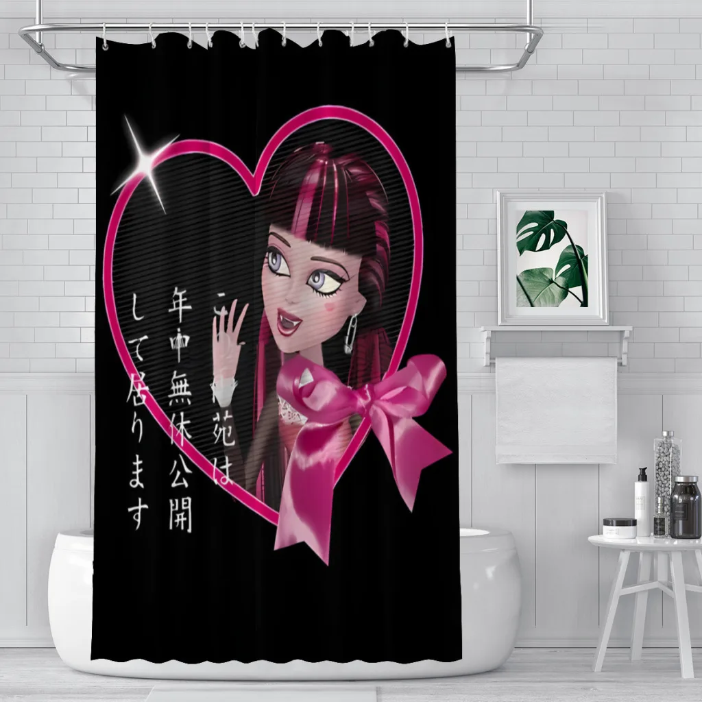 Обичам те баня душ завеси чудовище високо Draculaura кукла водоустойчив дял завеса проектирани дома декор аксесоари