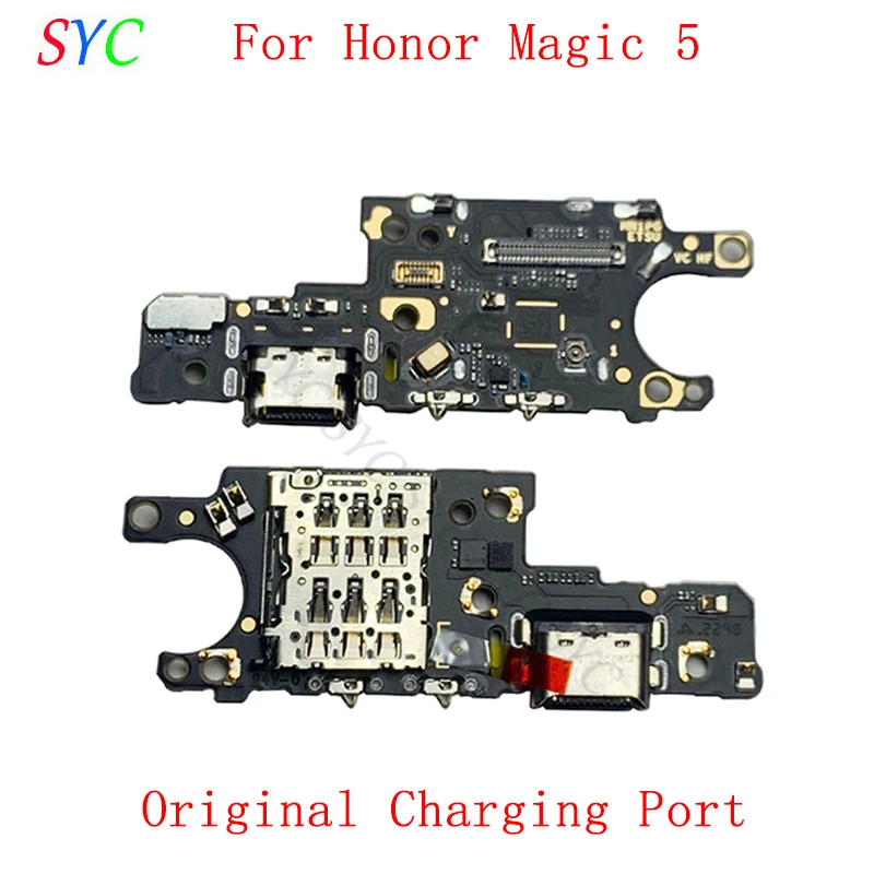 Оригинална USB конекторна платка за зареждане на порт за Huawei Honor Magic 5 конектор за зареждане с части за ремонт на четец на SIM карти