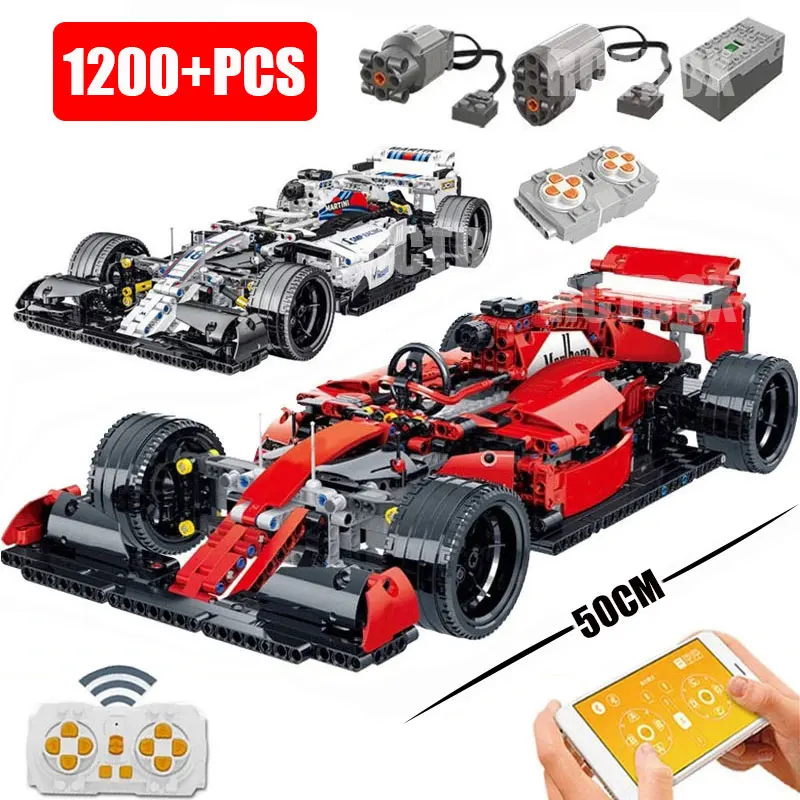 Технически високотехнологичен Формула F1 дистанционно управление Moter мощност градивен блок супер скорост състезателно превозно средство MOC тухли играчка за момчета подарък