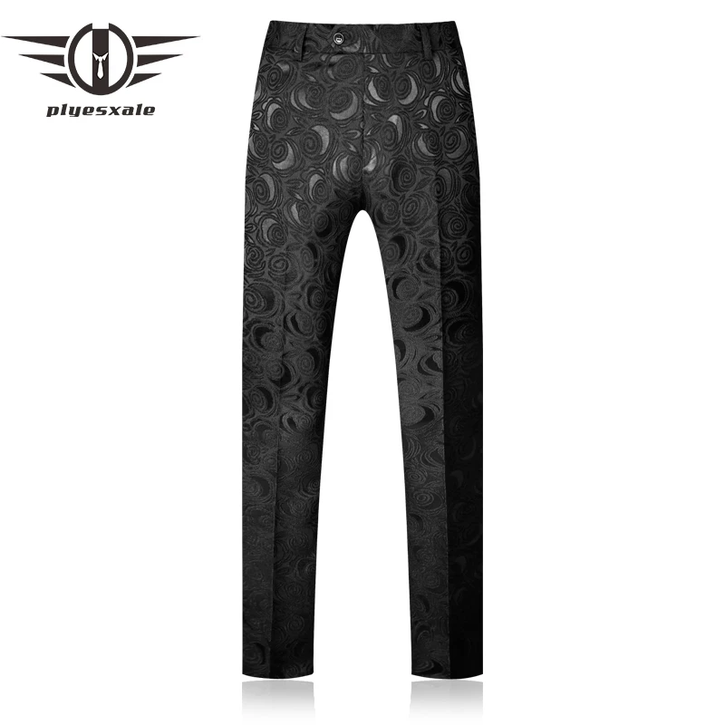 Черно бяло жакардови флорални панталони мъже висококачествени ежедневни панталони за мъже луксозни хип-хоп Streatwear стилни Pantalones Hombre P2